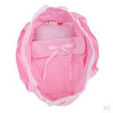Lovely Dotted Doll Sleeping Bag Set for 26-28cm Dolls Accessories Pink