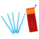 5pcs 23cm Aluminum Blue Camping Tent Nails with Tent Pegs Nails Storage Bag