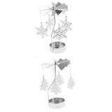 Maxbell 2pcs Christmas Rotating Candle Tea Light Holder Candlestick Snowflake/Tree