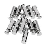 12Pcs Metal Barrel String Cord Locks 2 Hole Toggle Spring Clasp Stop End