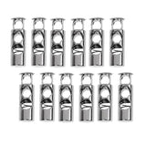 12Pcs Metal Barrel String Cord Locks 2 Hole Toggle Spring Clasp Stop End