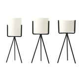 Nordic Style Ceramic Iron Art Vase Set for Home Office Decoration Black