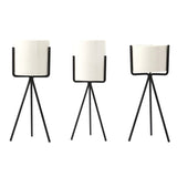 Nordic Style Ceramic Iron Art Vase Set for Home Office Decoration Black