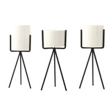Nordic Style Ceramic Iron Art Vase Set for Home Office Decoration Black