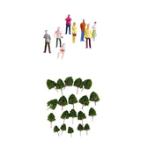 HO OO N Scale Tree with Passenger Figure Model Toy Layout for Diorama Scene