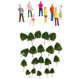 HO OO N Scale Tree with Passenger Figure Model Toy Layout for Diorama Scene