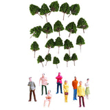 HO OO N Scale Tree with Passenger Figure Model Toy Layout for Diorama Scene