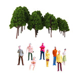 HO OO N Scale Tree with Passenger Figure Model Toy Layout for Diorama Scene