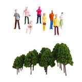 HO OO N Scale Tree with Passenger Figure Model Toy Layout for Diorama Scene