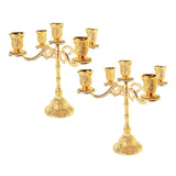 2pcs European 5 Arms Candelabra Candle Holder for Decoration-22.5cm