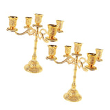 2pcs European 5 Arms Candelabra Candle Holder for Decoration-22.5cm