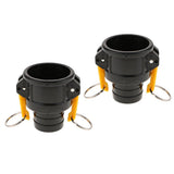 2Pcs IBC Part C Camlock Fitting 2 Inch Adapter to Hose Tail  Hose Connection