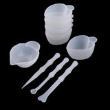 Maxbell 9 Pieces Silicone Resin Measuring Mixing Cup DIY Jewelry Resin Glue Tool Set