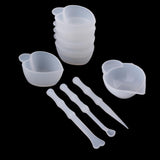 Maxbell 9 Pieces Silicone Resin Measuring Mixing Cup DIY Jewelry Resin Glue Tool Set