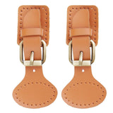 2 Sets Sew on Leather Snap Buckles Sewing Fasteners DIY Bag Making Brown