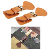 2 Sets Sew on Leather Snap Buckles Sewing Fasteners DIY Bag Making Brown