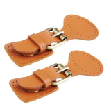 2 Sets Sew on Leather Snap Buckles Sewing Fasteners DIY Bag Making Brown