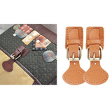 2 Sets Sew on Leather Snap Buckles Sewing Fasteners DIY Bag Making Brown
