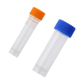 10Pcs 1.5ml + 10Pcs 5ml Plastic Cryovial Test Tube Sample with Screw Cap