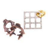 Bull/Grid Lock Puzzle Classic Metal Brain Teaser IQ Test Toy for Adult Child