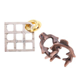 Bull/Grid Lock Puzzle Classic Metal Brain Teaser IQ Test Toy for Adult Child
