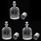 3x Pineapple Portable Glass Container Perfume Bottles With Spray Silver 30ml