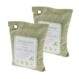 2 Pack Bamboo Charcoal Air Purifying Freshener Odor Eliminator Bag Green