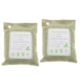 2 Pack Bamboo Charcoal Air Purifying Freshener Odor Eliminator Bag Green