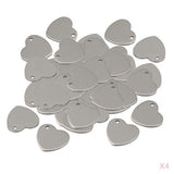 200x 14mm Metal Flat Heart Blank Stamping Charms Tag Pendants Jewelry Making