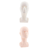 2Pcs Bald Male Mannequin Head Model Glasses/Headset Display Stand Hat Rack