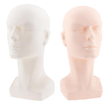 2Pcs Bald Male Mannequin Head Model Glasses/Headset Display Stand Hat Rack