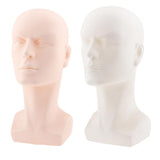 2Pcs Bald Male Mannequin Head Model Glasses/Headset Display Stand Hat Rack