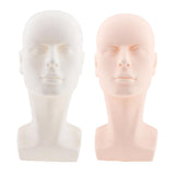 2Pcs Bald Male Mannequin Head Model Glasses/Headset Display Stand Hat Rack