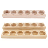 2 Pieces Wood Essential Oils Perfume Display Storage Organizer Holder Stand