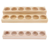 2 Pieces Wood Essential Oils Perfume Display Storage Organizer Holder Stand