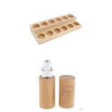 Wood Essential Oil Displaying Rack 2 Tiers Organizer with Roller Ball Bottle