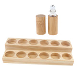 Wood Essential Oil Displaying Rack 2 Tiers Organizer with Roller Ball Bottle