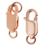 2Pcs 925 Sterling Lobster Clasp Split Ring Jewelry Keychain DIY Rose Gold
