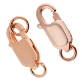 2Pcs 925 Sterling Lobster Clasp Split Ring Jewelry Keychain DIY Rose Gold