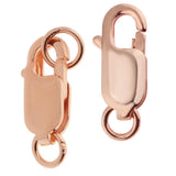 2Pcs 925 Sterling Lobster Clasp Split Ring Jewelry Keychain DIY Rose Gold