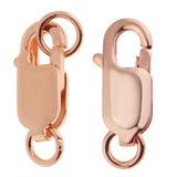 2Pcs 925 Sterling Lobster Clasp Split Ring Jewelry Keychain DIY Rose Gold