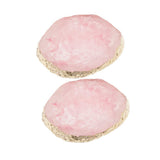 2x Resin Imitation agate nail art Palette drink coaster cup mat decors pink