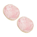 2x Resin Imitation agate nail art Palette drink coaster cup mat decors pink