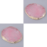 2x Resin Imitation agate nail art Palette drink coaster cup mat decors pink