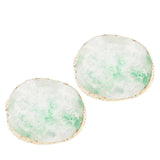 2x Resin Imitation agate nail art Palette drink coaster cup mat decors green