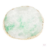 2x Resin Imitation agate nail art Palette drink coaster cup mat decors green