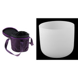 8 Inch Crystal Singing Bowl C Note white+Thicken Singing Bowl Carry Bag Case
