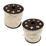 2set Natural Cotton Rope Braided Twisted Cords Twine Crafts Raw White 60/50m