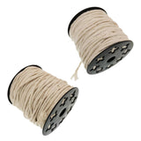 2set Natural Cotton Rope Braided Twisted Cords Twine Crafts Raw White 60/50m