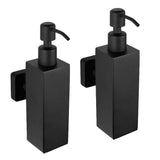 2pcs Soap Pump Shampoo Dispenser Lotion Bottle Container Wall Mounted Square